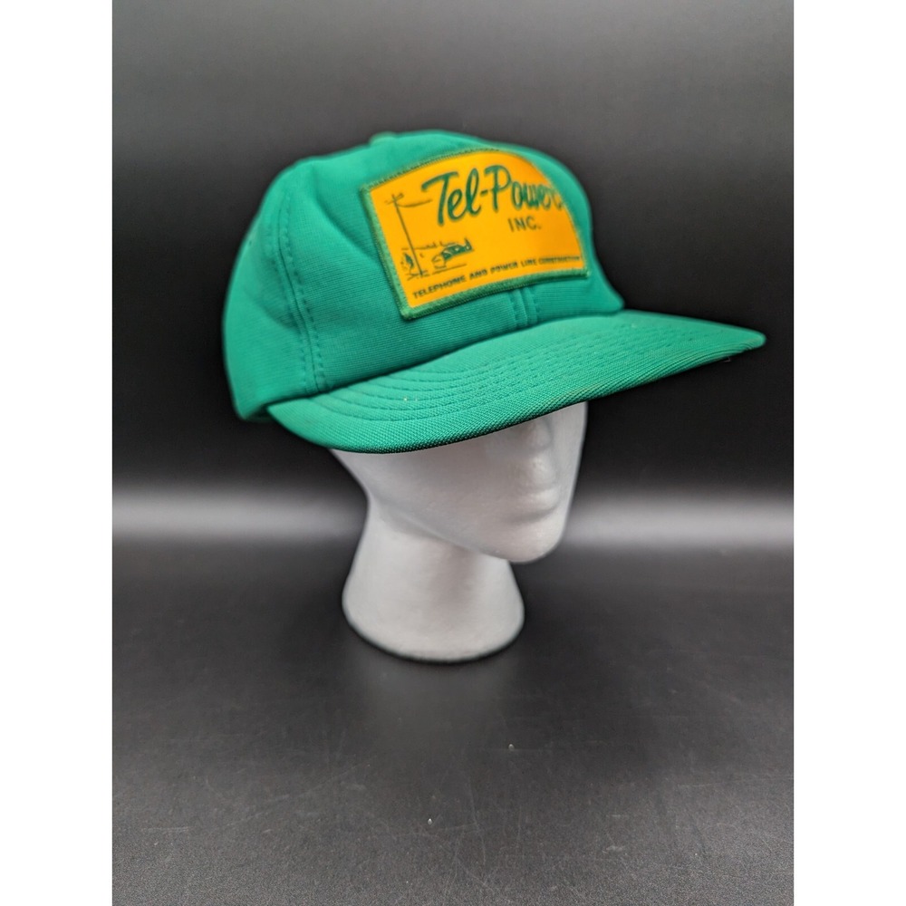 VTG Green Tel-Power Inc Line Construction Baseball Hat Trucker Patch Hat PA